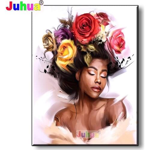 5D New Diamond Painting Full Square/Round "Red Rose Girl"Picture DIY Diamond Embroidery Abstract Lady Wall Art Gift
