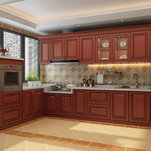 Solid wood kitchen cabinet American kitchen