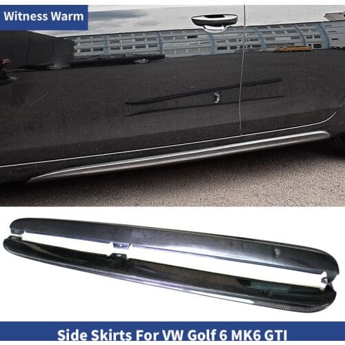 Carbon Fiber Car Side Skirts Aprons Body kits for Volkswagen VW Golf 6 VI MK6 GTI 2010 2011 2012 2013 FRP Spoiler