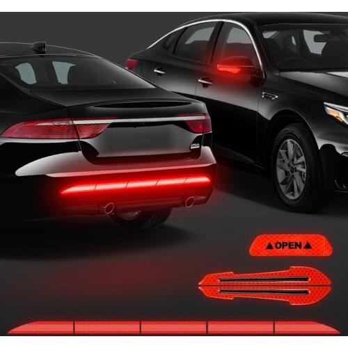 Car Reflector Sticker 91*4 Car Body Trunk Exterior Reflectante Auto Accessories Reflective Tape Reflex Exterior Warning