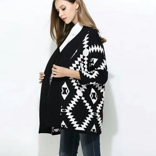 Abrini 2021 Diamond Pattern Basics Cardigans Autumn Knitted Casual Loose Fashion Franch Style Sweaters Coat Winter Jacket Soft