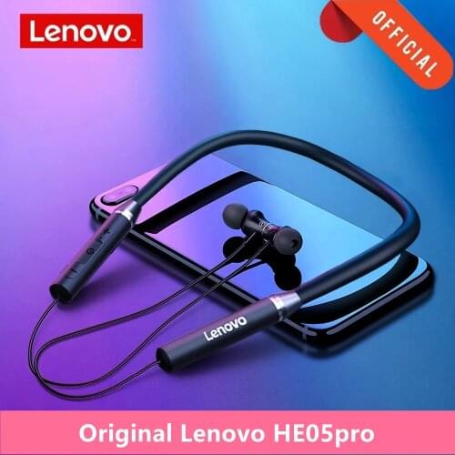 Lenovo HE05 Wireless Bluetooth Earphone Magnetic Neckband Headphones IPX5 Waterproof Sport Headset With Noise Cancelling Mic