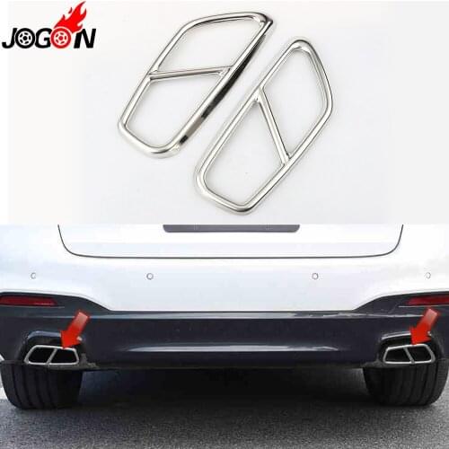 For BMW 5 6 Series G30 2017 2018 2019 6 Series G32 GT Gran Turismo Stainless Steel Rear Dual Exhaust Pipe Sticker Cover Trim