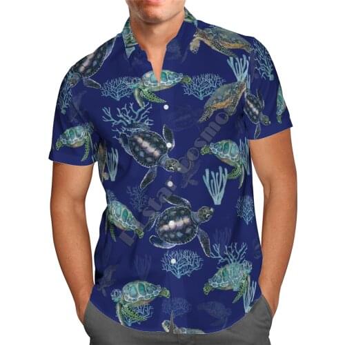 Hawaii Shirt Hawaiian beach summer Fashion Flower Sea Turtle Printed 3d Mens Shirt Harajuku Tee hip hop shirts 03