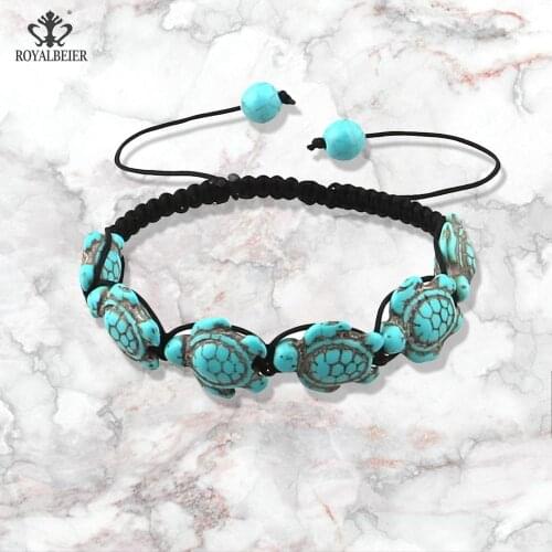 Hawaii Fashion Jewelry Beach Sand Turtle Mens Bracelet Womens Anklet Blue Elasticity Friendship Bracelet Animal Stone Bracelet