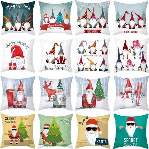 Gnome Santa Claus Cushion Cover Christmas Decorations for Home Navidad 2021 Xmas Gift New Years Decor Merry Christmas Ornaments