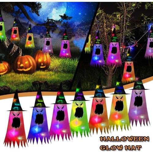 Halloween Glowing Hat Children Adult Party Dance Party Dress up Witch Hat Festival Dance Party Show Hat Accessories Gifts 2020
