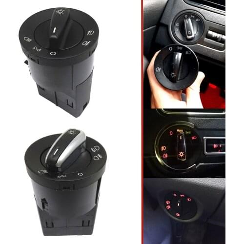 Chrome Headlight Control Switch Fog Light Knob 3BD941531A For VW Bora Golf 4 1998-2005 Passat B5 Polo Lupo Sharan Transpoter