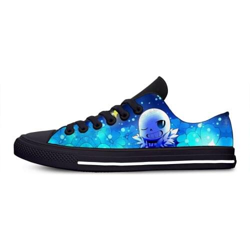 Game Cartoon Undertale Sans Cool Fashion Funny Casual Cloth Shoes Low Top Lightweight Breathable 3D Print Men women Sneakers