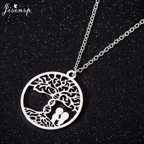 Jisensp Romantic Tree Necklace Simple Fashion Lovers Pendant Necklace for Women Wedding Jewelry Gift collares de moda 2019