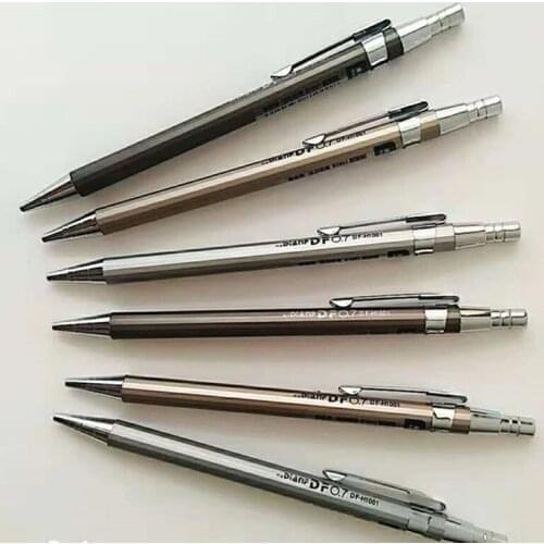 6pcs Metal Mechanical Pencil 0.5mm/0.7mm Lead Professional Automatic Pencils Student Drawing for School Office Supplies