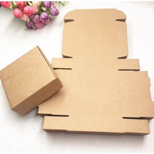20pcs Natural Kraft Aircraft Paper Box With Rope Anniversary Box Packaging Cosmetics Small Packaging Box Jewelry Storage Box