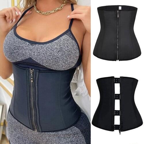 Latex Waist Trainer 7 Steel Bones Frim Tummy Control Cincher Waist Trimmer Sheath Womens Binders and Corset Girdle Zipper Hook
