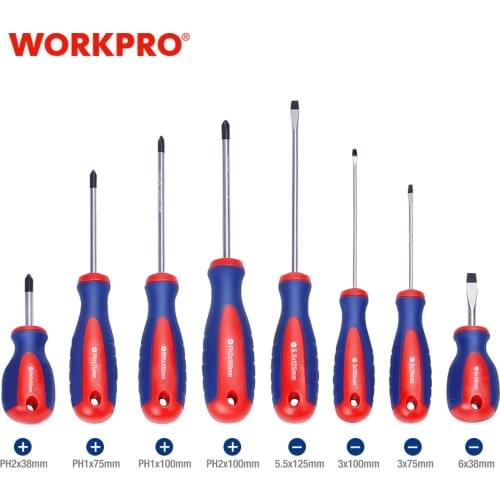 WORKPRO Magnetic Screwdriver home repair Screwdriver Slotted/Phillips CRV screwdriver with Hole