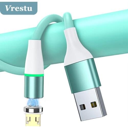 5A 360 Rotate Magnetic Cable Fast Charging Magnet Charger Micro USB Type C Cabo Mobile Phone Soft Silicone Wire Cord for iPhone