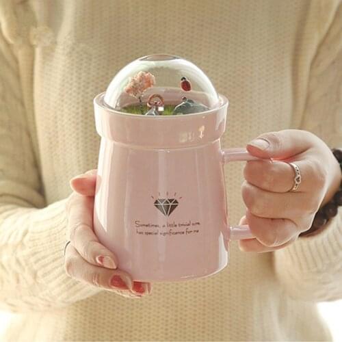 Micro Landscape Cups Cartoon Animal Milk Coffee Mugs Creative High-capacity Office Home Cup Ceramic Cups Beauty Christmas Gifts