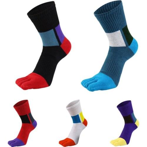 Men\s Autumn Winter Outdoor Sports Socks Breathable Five-finger Socks Warm Sweat-absorbent Deodorant Cycling Socks