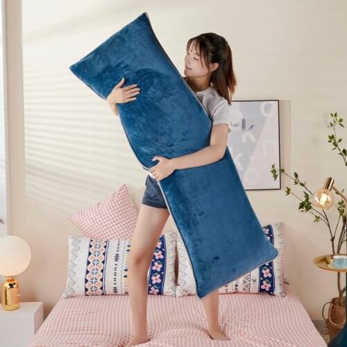 Soft Flannel Long Pillow Case Large Size Comfortable Warm Lover Sleeping Pillow Cover 120/150/180 cm Bedding Body Pillowcase