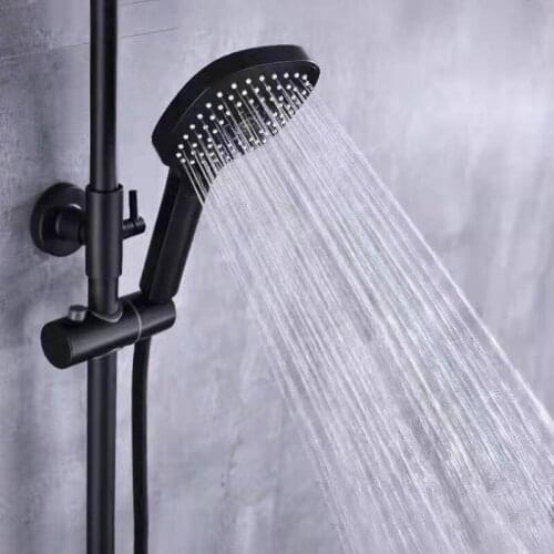Rain Shower Head Bathroom Accessories Shower Head High Pressure Hygienic Black Square Nozzle Ceiling Watering Can Wholesale