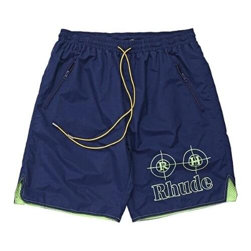 Novelty Brand high New quality Men Comfortable Rhude target embroidery Street Cotton Casual Shorts Skateboard #ST9