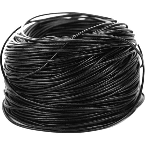 2 Meters Solid Round 2.5mm Black Genuine/Real Leather Cord Braiding String for Jewelry Making