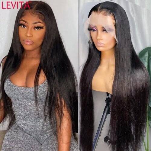 LEVITA Wholesale Bone Straight Lace Front Wig Pre Plucked Brazilian Lace Frontal Human Hair Wigs For Women 4x4 Lace Closure Wig
