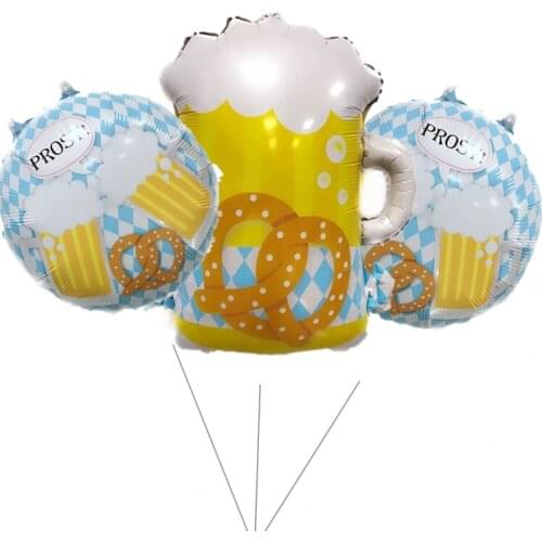 Beer glass aluminum film balloon set cartoon large wine glass wine bottle birthday party room decoration supplies happy birthday