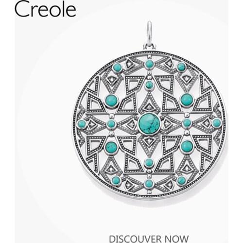 Blue Ornament Necklace Pendant,2019 Winter Fashion Jewelry 925 Sterling Silver Trendy Gift for Women Men