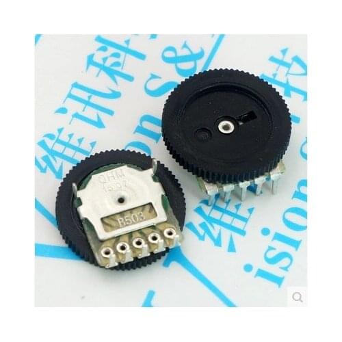 50 pcs Double Dial Potentiometer B503 50k Plate Diameter 16mm Disk Thickness 2mm