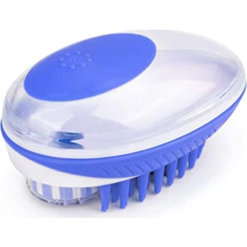 2-in-1 Pet Dog Cat Bath Brush Pet SPA Massage Comb Soft Silicone Pet Shower Hair Grooming Cmob Dog Cleaning Tool Dog Supplies
