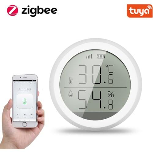 Tuya Smart Home ZigBee Temperature And Humidity Sensor Indoor Hygrometer Thermometer With LED Screen Works With Home Assistant