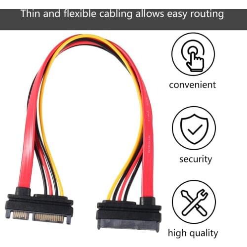 7+15 Pin Serial SATA Data power combo extension Cable 1pc Serial Power Adapter Cable Hot Selling TA SATA To HDD Cable