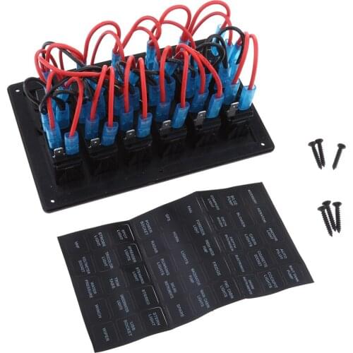 Waterproof 6 Gang Car Marine Boat Rocker Switch Panel Overload Protection
