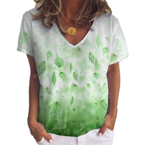 Oversized New Summer Women Short Sleeve T-shirt Floral Print Loose Top Female Casual Street Customized T-shirt Miss Big Size