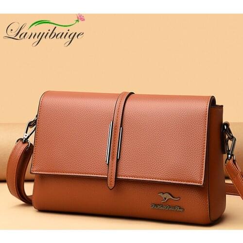 Ladies Retro Shoulder Bags Casual Fashion Handbag Soft PU Leather Casual Handbag Lady Designer Elegant Messenger Bag
