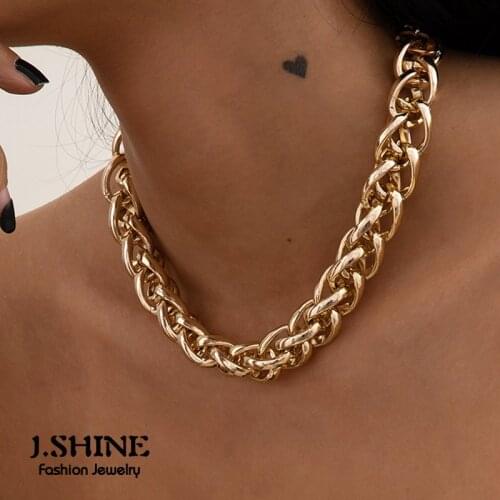 JShine Punk Cuban Curb Choker Necklace Women Statement Brand Locked Chunky Thick Chain Statement Necklace Steampunk Men Jewelry