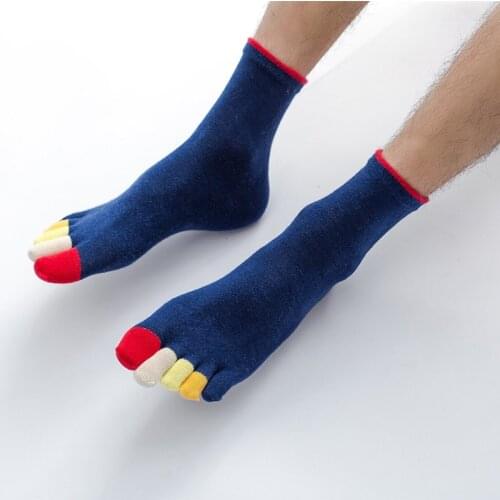 Funny Socks Men Cotton Middle Finger Socks Soft Winter Socks Lot Male Casual Colored Toe Simple Color Non Slip Toe Sock MKC001