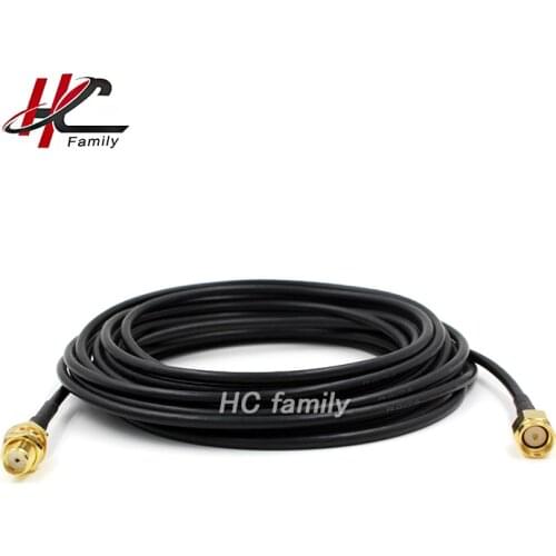 5m 196in RG174 SMA Male to SMA Female Bulkhead Cable