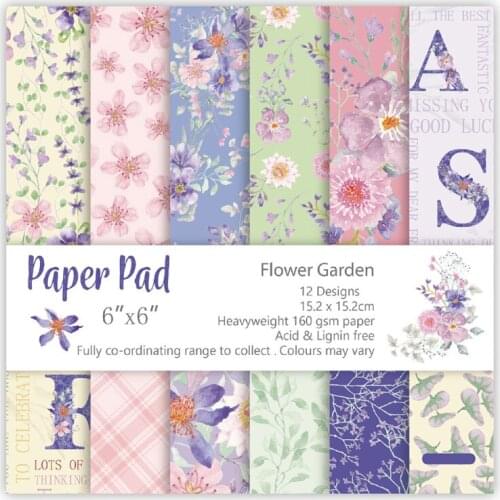 12Sheets Flower Leaves Decorative Scrapbooking Paper Packs For Origami Arts Cards Making Background Scrapbook Paper