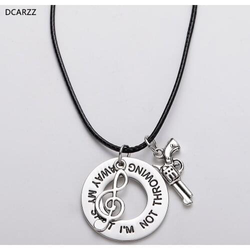 2020 Ha milton Broadway Musical Choker Necklace Gun,Music Symbol Charm Women Girls Letter Circle Pendant Jewelry Wholesale