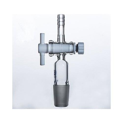 24/29 Joint Lab Glass Straight Vaccum adapter Hose connection with PTFE Stopcock