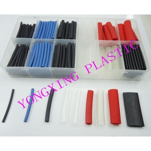 292PCS/lot 8size 4color 1.6/2.4/3.2/4.8/6.4/7.9/9.5/12.7 3:1 Heat Shrink Tubing insulating bush Wrap Sleeve Colorful