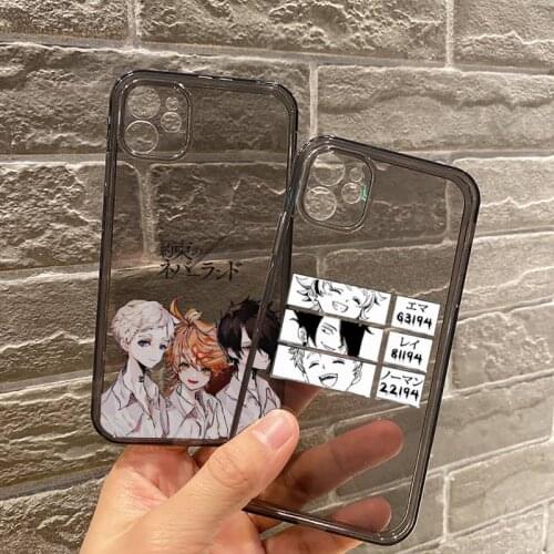 Cartone animato The Promised NeverLand Phone Case Transparent for iPhone 7 8 11 12 se 2020 mini pro X XS XR MAX Plus