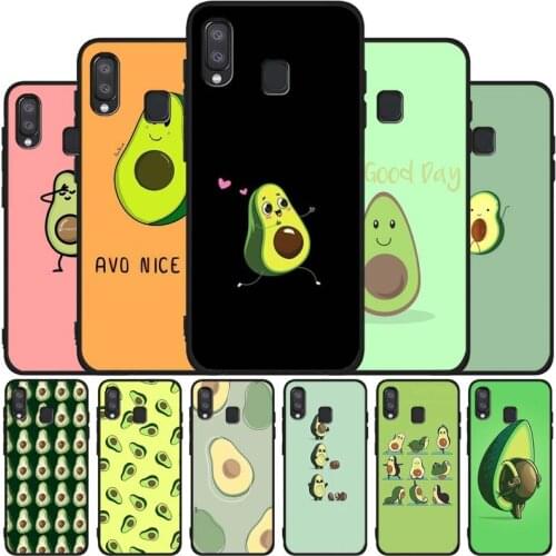Green Avocado Funny Cute Black Soft Phone Case For Samsung A10 A20 A30 A40 A50 A70 A21 A31 A51 A71 A41 A32 A42 S52 A72 A6