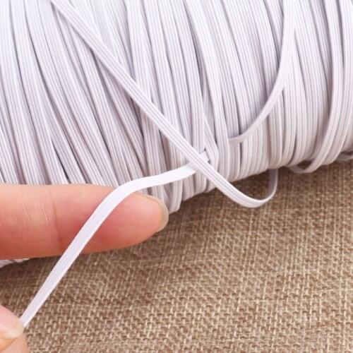 3mm White Nylon Stretch Flat Elastic Cord band , DIY Elastic Cord Elastic Rope Trim Bracelet Elastic band(CR26 )