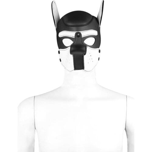 EXVOID Face Mask Hood BDSM Head Bondage Halloween Party Cosplay Sex Toy For Women Men Slave Restraint Soft Dog Headgear Leather