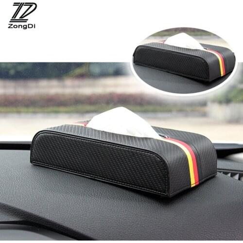 ZD High-grade Elegance Flag For Kia Rio 3 Ceed Toyota Corolla 2008 Avensis C-HR RAV4 Mazda 3 6 CX-7 Car Tissue Box Carbon Fiber
