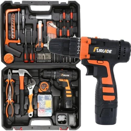 12V 16.8V 25V Brushless Electric Drills Cordless Screwdrivers 92 / 102PCS Set Impact Electric Screwdrivers Drill Power Tools Set