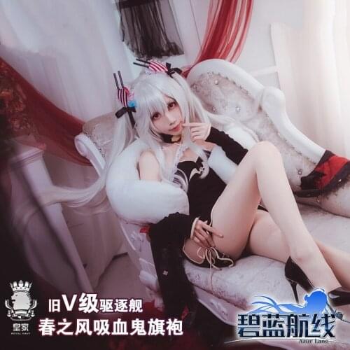 Game Azur Lane HMAS Vampire (D68) Cosplay Costume Black Cheongsam Dress Halloween Costumes For Women