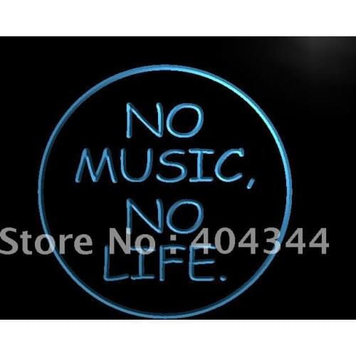 LB848- No Music No Life Bar Beer Roll Rock Light Sign home decor crafts